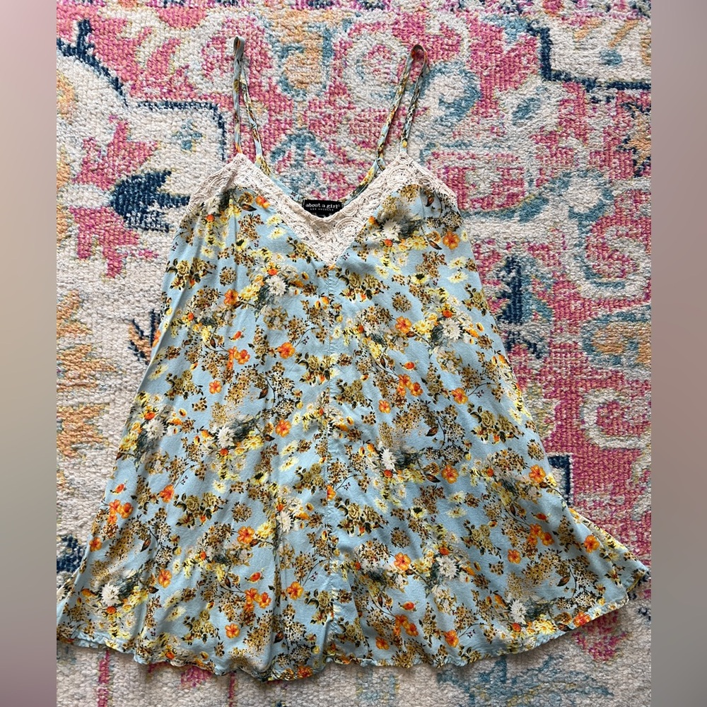 Floral Lace Slip Dress XS